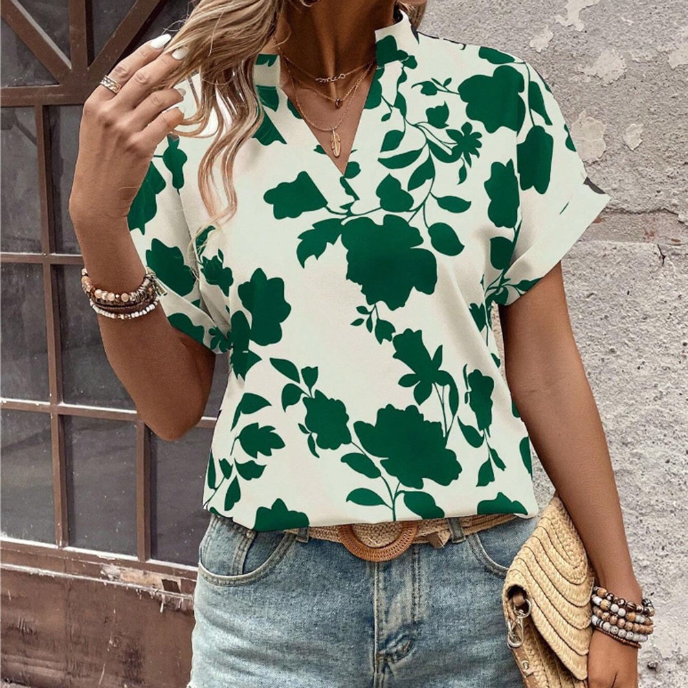 Floral bat sleeve T shirt for women perfect for casual outings and parties - Picture 24 of 72