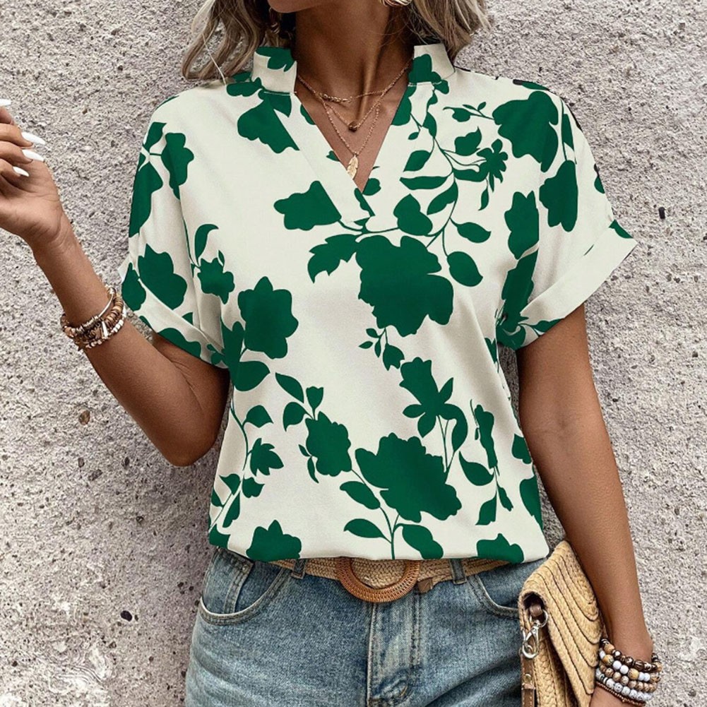 Floral bat sleeve T shirt for women perfect for casual outings and parties - Picture 20 of 72