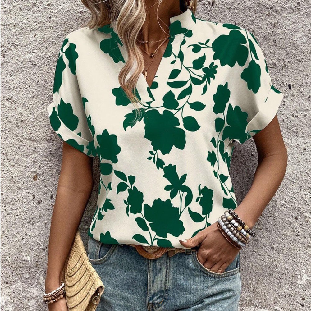 Floral bat sleeve T shirt for women perfect for casual outings and parties - Picture 23 of 72