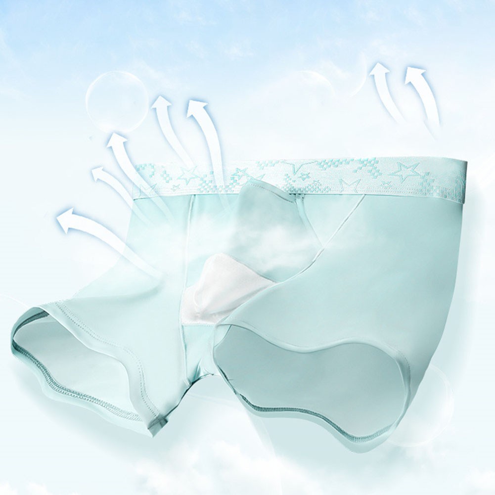 Sheer Underpants Ice Silk Boxer Shorts 20% Spandex Composition U Convex Design - Picture 22 of 22