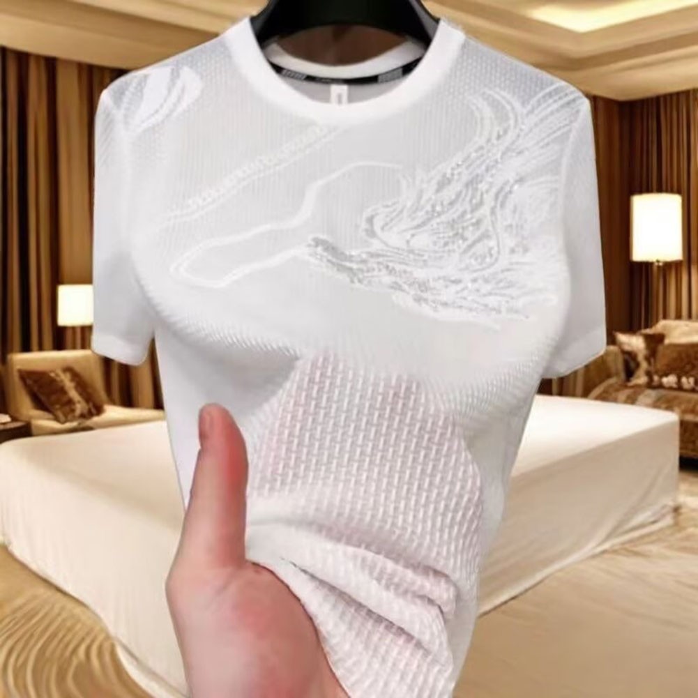 Casual Style Men's Dragon Print T Shirt with Short Sleeves for Holidays - Zdjęcie 8 z 24