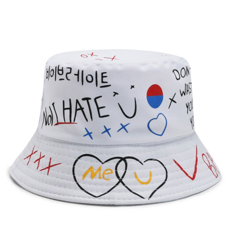 Graffiti Heart Bucket Hat Essential Fashion Item for Outdoor Enthusiasts - Picture 15 of 15