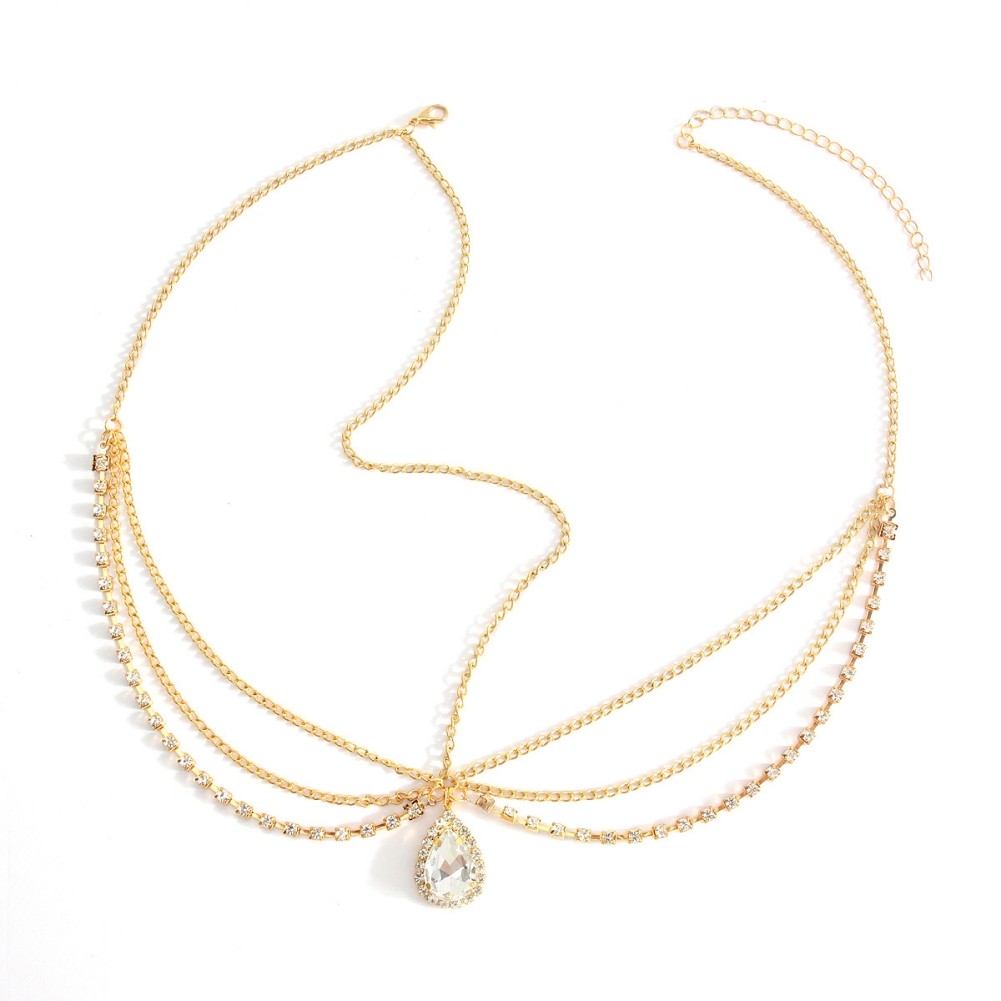 Mehrlagig Wassertropfen Kopfbedeckung Strass vente Haarschmuck Gold Silber