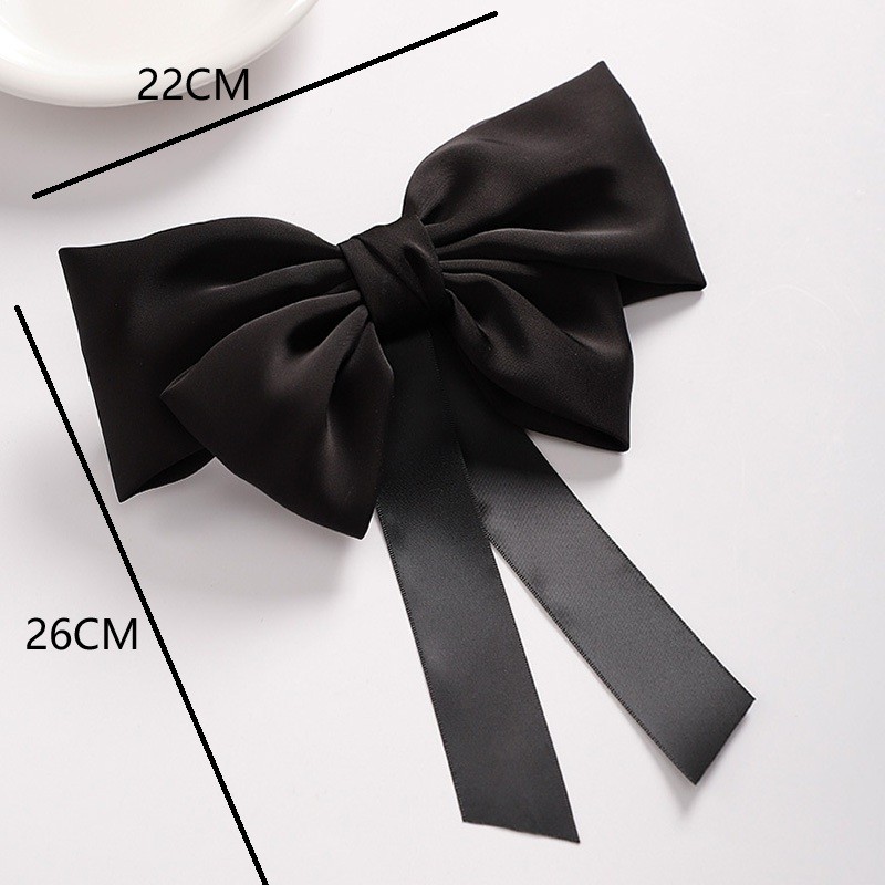 Yheakne Satin-Haarspange Mit Schleife – Schwarz, Aus Legierung | Damen-Haarschmuck Für Party & Alltag