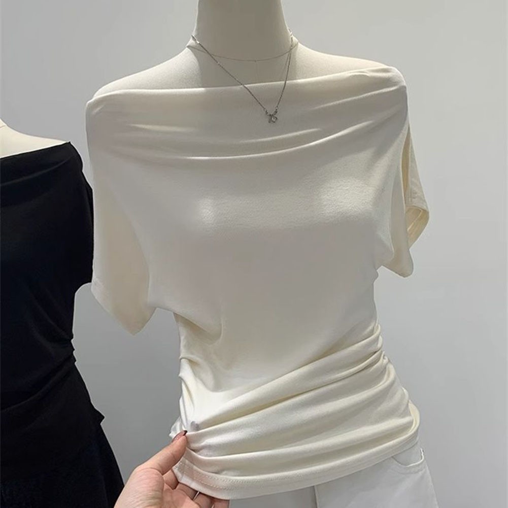 Women's Casual Off Shoulder Slim TShirts for Summer Use Short Sleeve Style - Picture 24 of 34