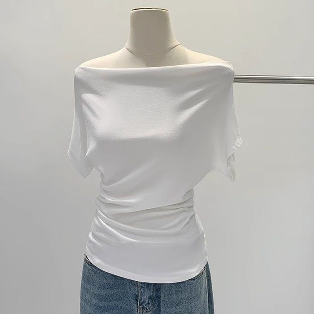 Women's Casual Off Shoulder Slim TShirts for Summer Use Short Sleeve Style - Picture 18 of 34