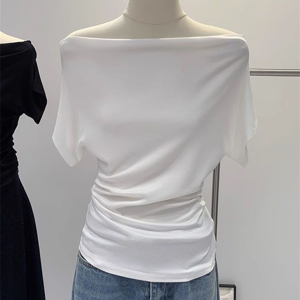 Women's Casual Off Shoulder Slim TShirts for Summer Use Short Sleeve Style - Picture 19 of 34