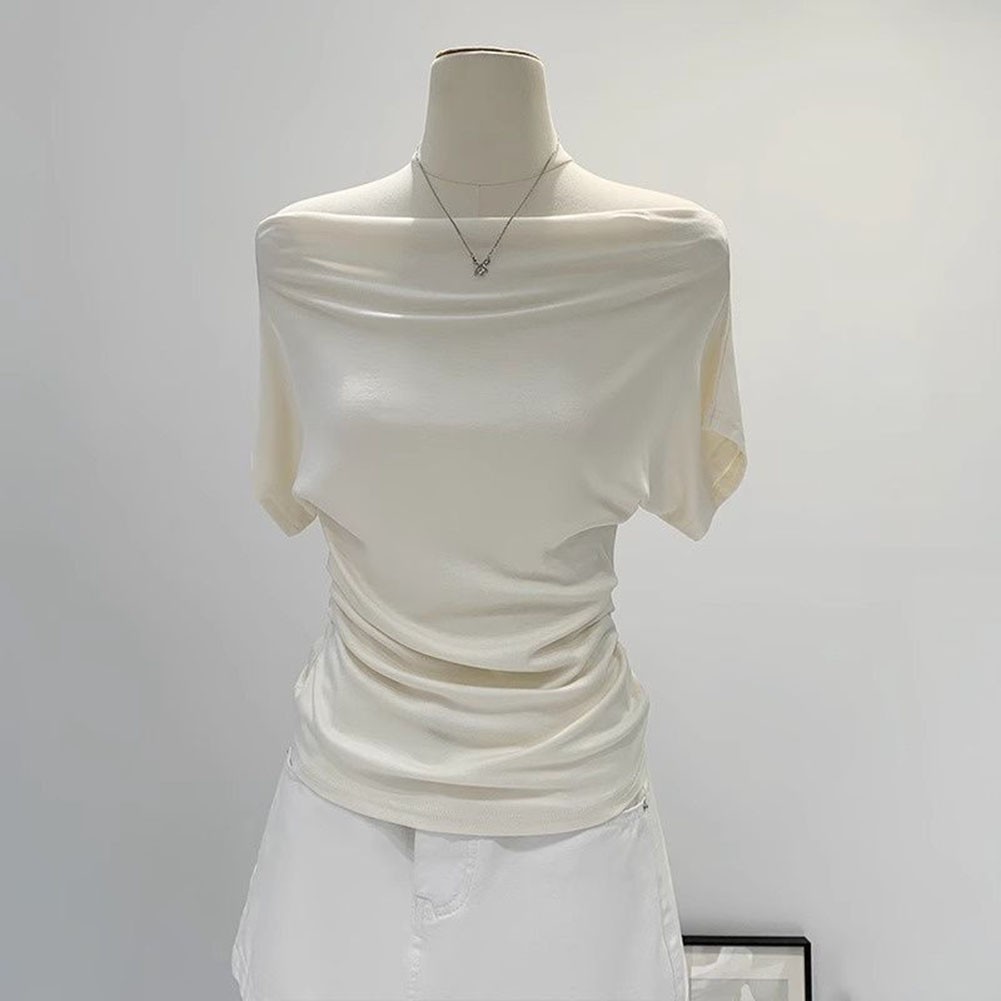 Women's Casual Off Shoulder Slim TShirts for Summer Use Short Sleeve Style - Picture 20 of 34