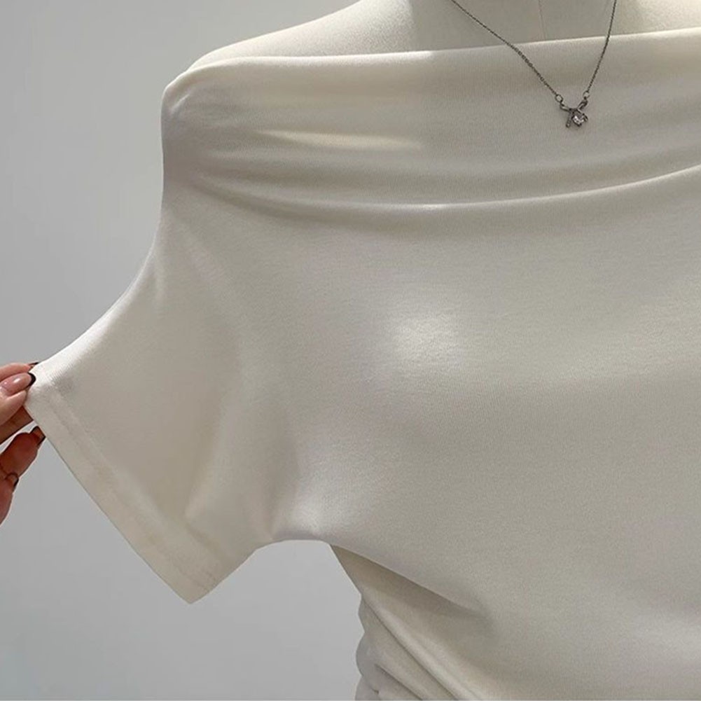 Women's Casual Off Shoulder Slim TShirts for Summer Use Short Sleeve Style - Picture 31 of 34