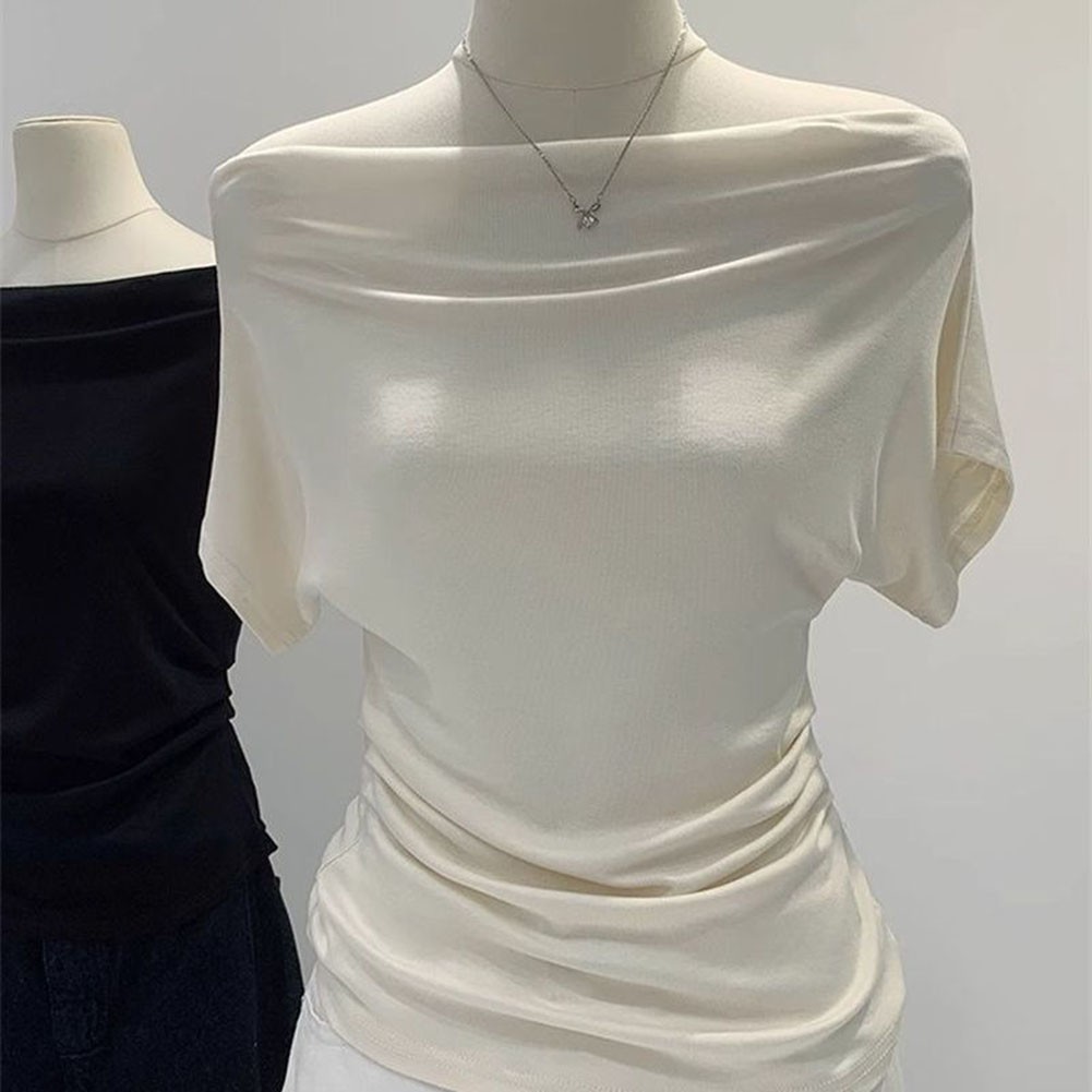 Women's Casual Off Shoulder Slim TShirts for Summer Use Short Sleeve Style - Picture 23 of 34