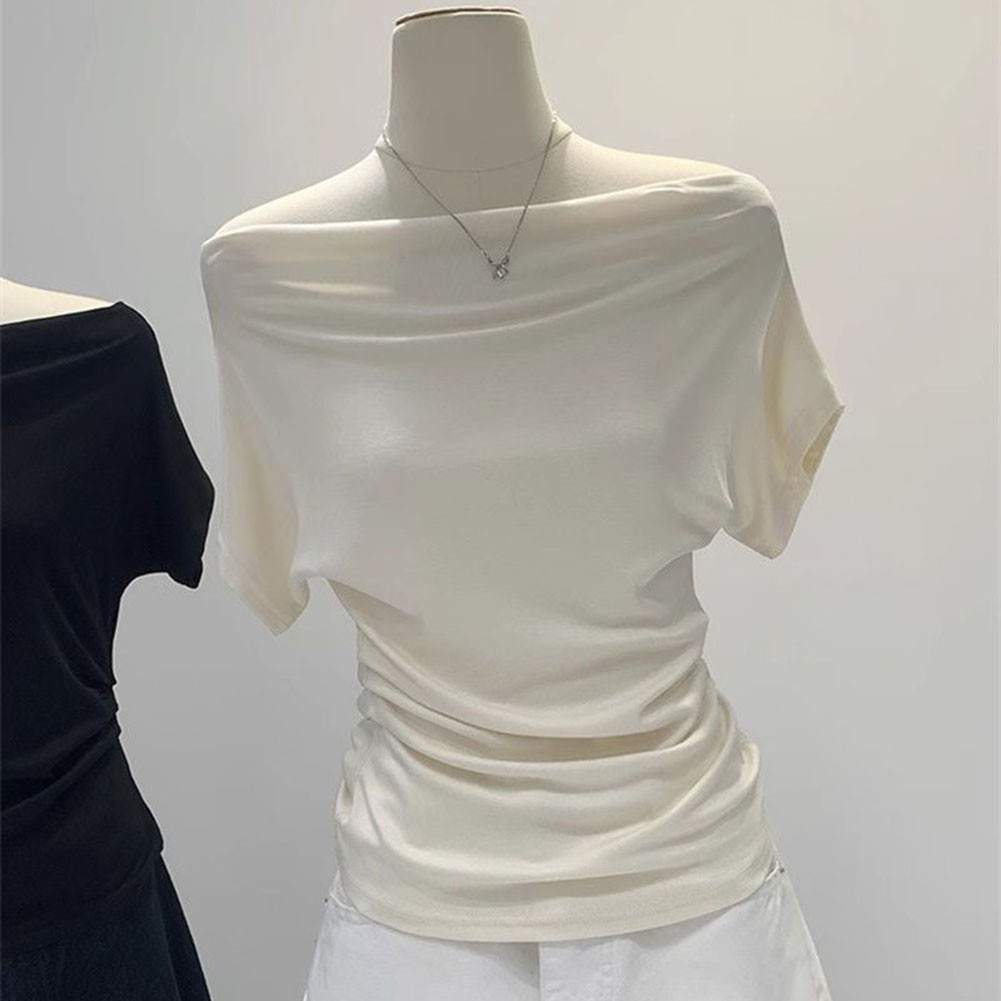 Women's Casual Off Shoulder Slim TShirts for Summer Use Short Sleeve Style - Picture 26 of 34