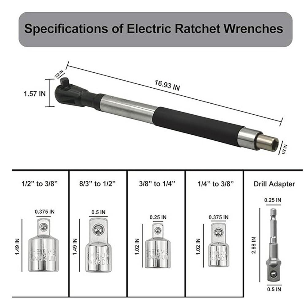 Compact Wrench Extender Tool for Tight Spaces 1/2 Inch Quick Change Design