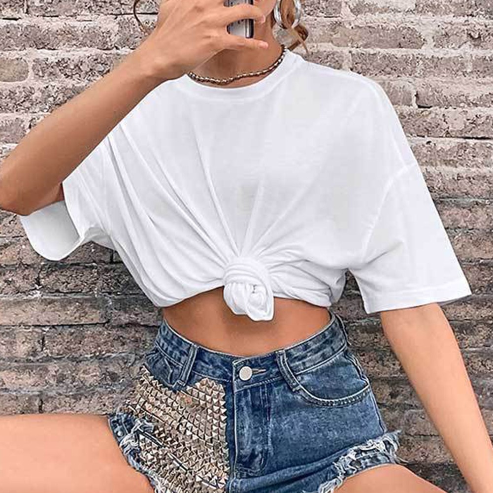 Medium Elasticity Loose Short-sleeved achats T-shirt Womens Casual T-shirt For Outings