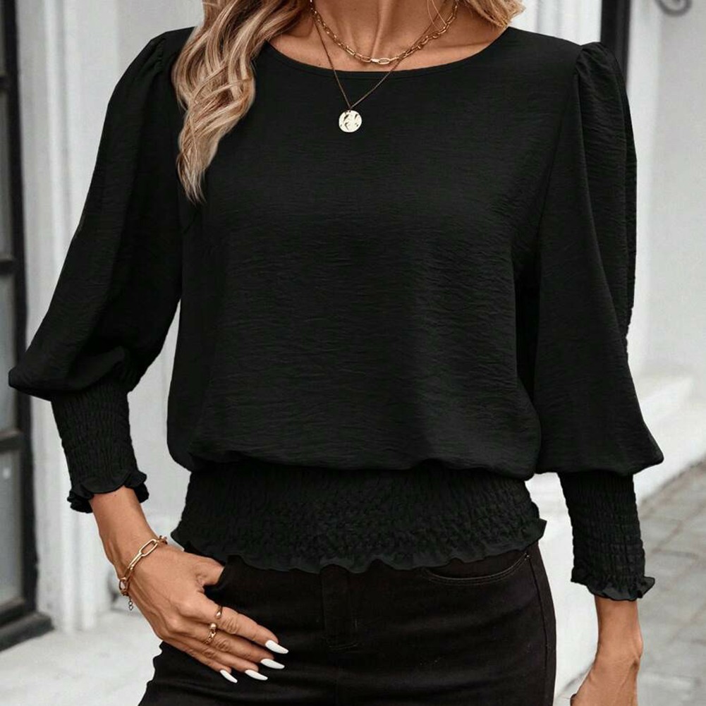 Relaxed Women's Loose Fit Shirt Casual Round Neck Design for Everyday Outfits - Picture 27 of 96