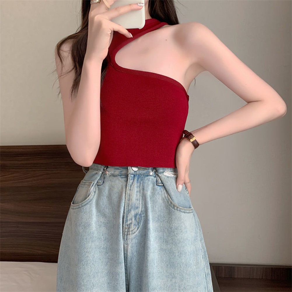 Summer Womens Irregular Camisole Off Shoulder officiel Sleeveless for Daily Wear