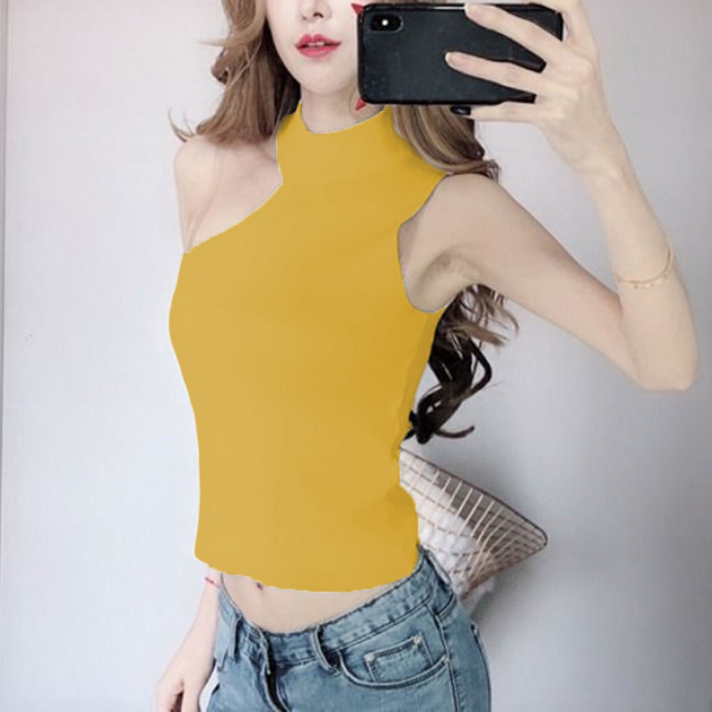 Fashionable Womens Knitted Camisole Top Off Shoulder Sleeveless Design - Picture 26 of 27