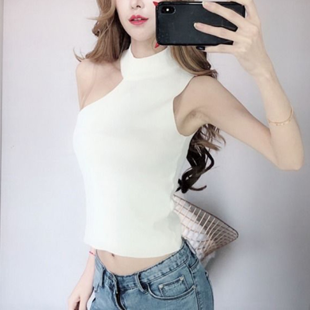 Fashionable Womens Knitted Camisole Top Off Shoulder Sleeveless Design - Picture 22 of 27