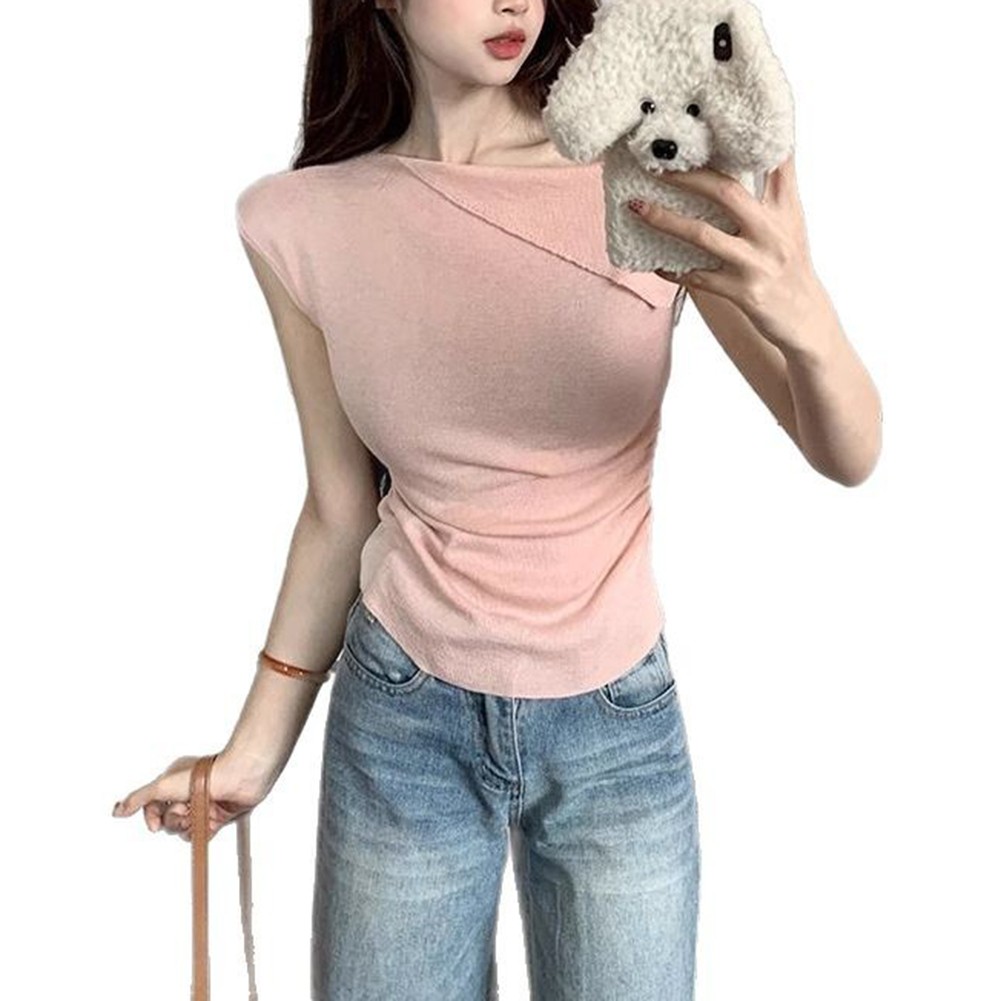 Daily Wear Off Shoulder Top Casual Wear Brand New Short Sleeve Solid Color officiel