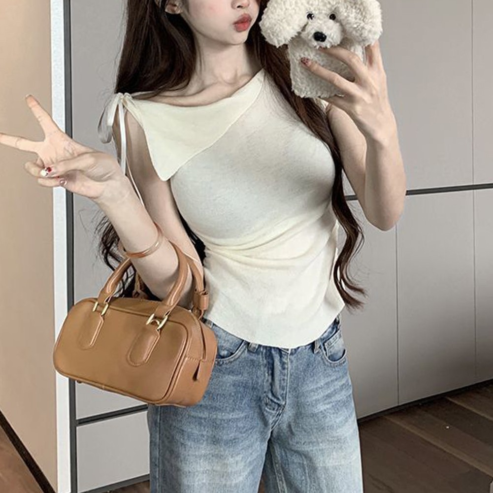 Daily Wear Off Shoulder Top Casual Wear Brand New Short Sleeve Solid Color officiel