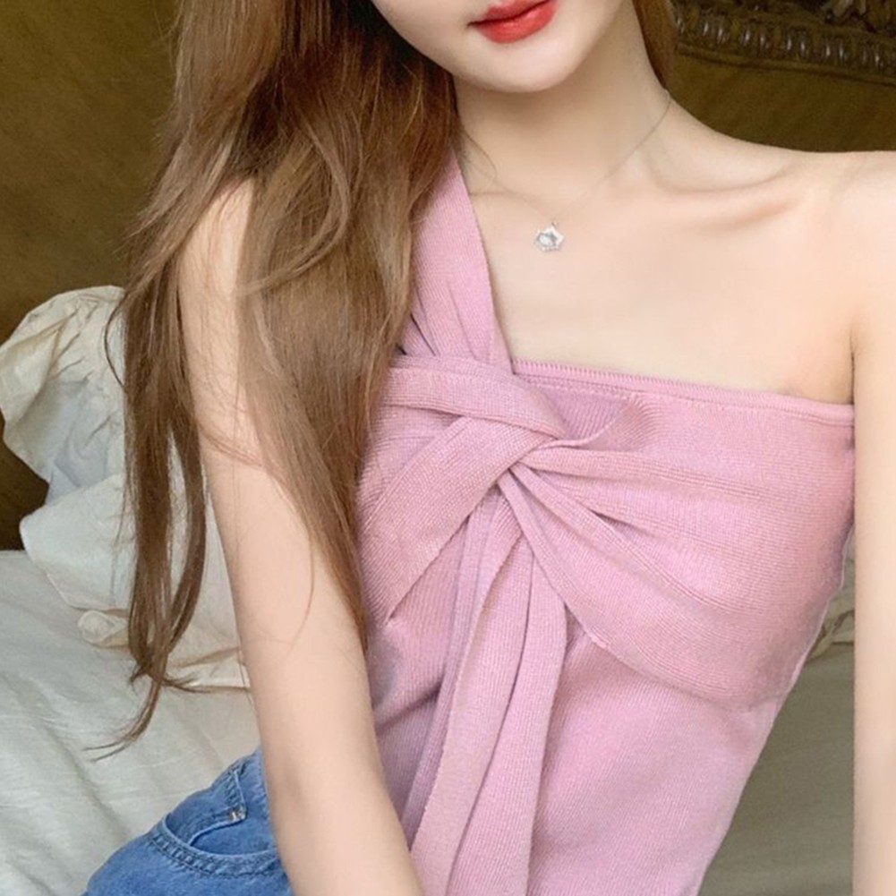 Off Shoulder Camisole One Shoulder Collar Regular Length Short Sleeve ventes exceptionnelles Style