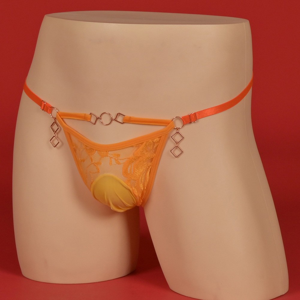 Lingerie Lace GString Underwear for Men Breathable Adjustable Thong Style - Picture 8 of 8