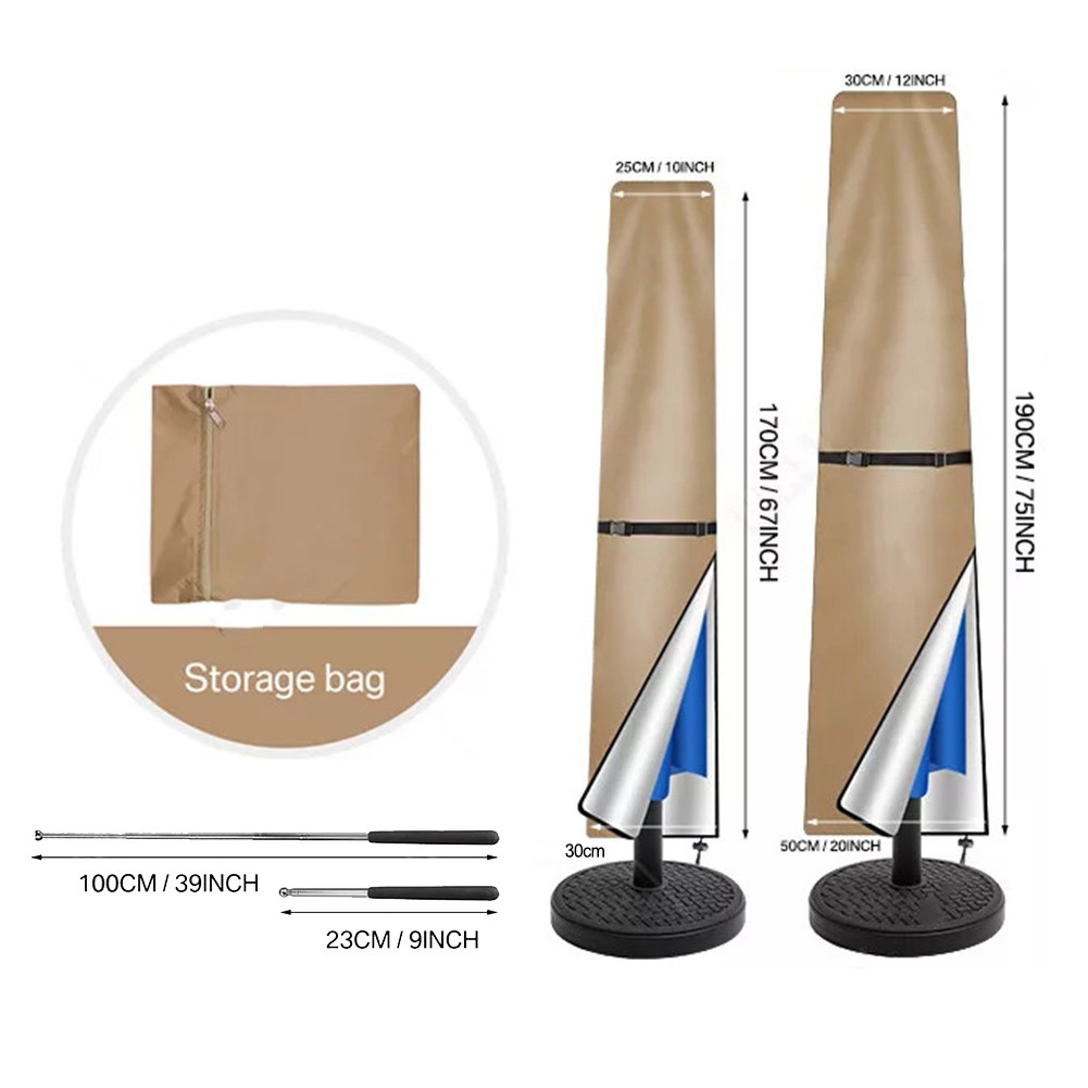 Breezy Design Waterproof Patio Umbrella Covers to Prevent Moisture Build up