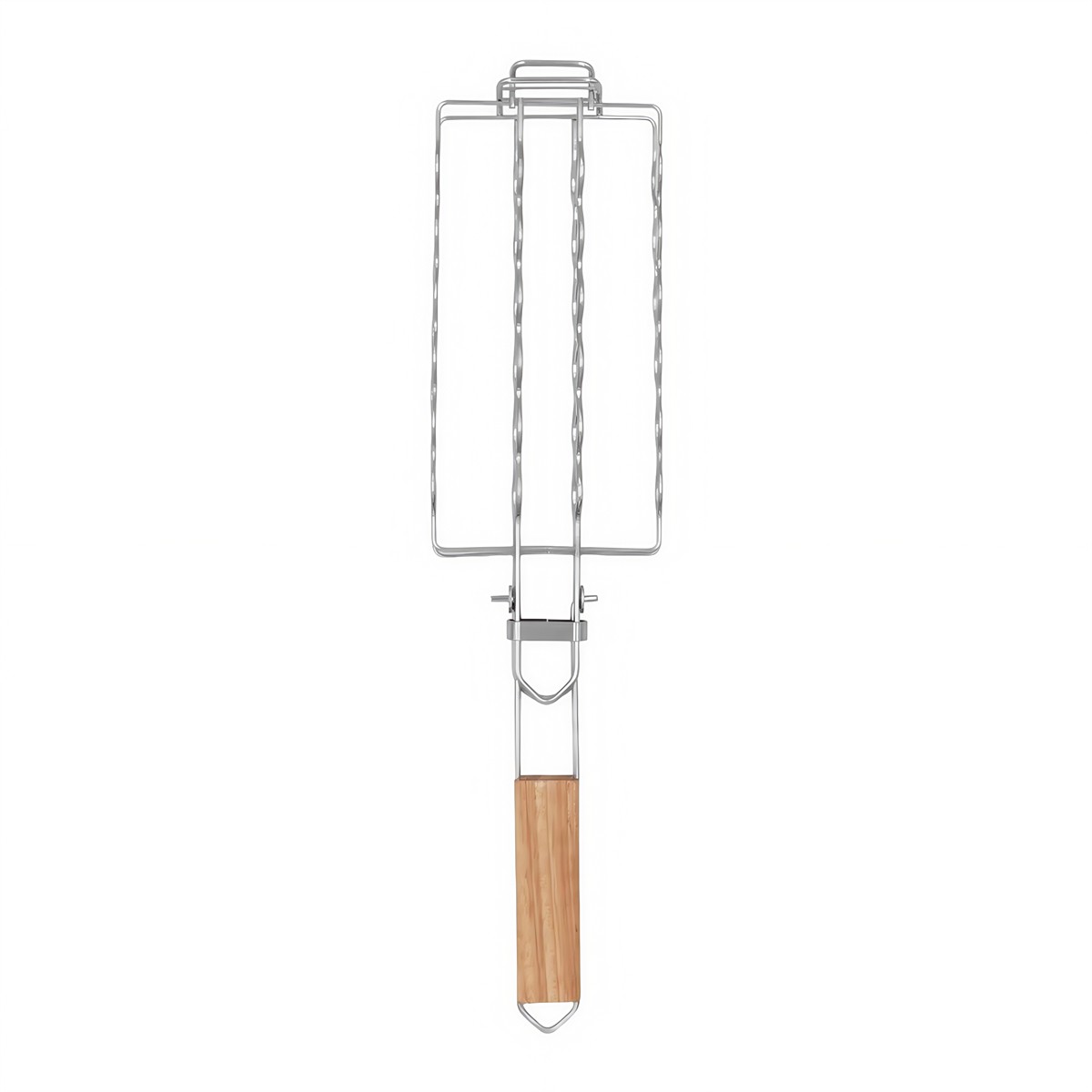 Pince à Saucisse BBQ Rotative En Inox – Roulette Pour Retourner Facilement, Longueur 39 Cm – Avec Brosse Silicone & Serviette
