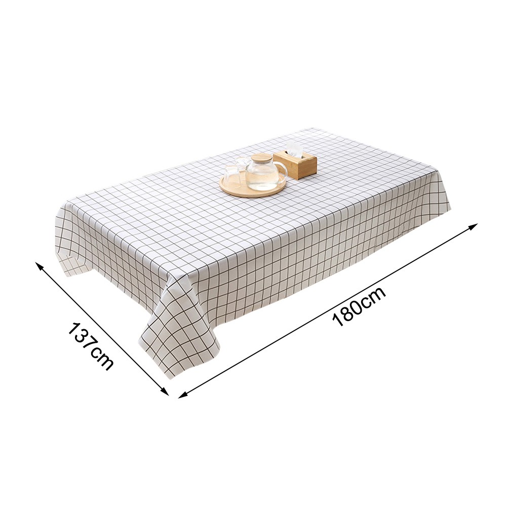 Black and White Checkered Tablecloth 3 Piece Set for Dining Tables Waterproof - Picture 15 of 15