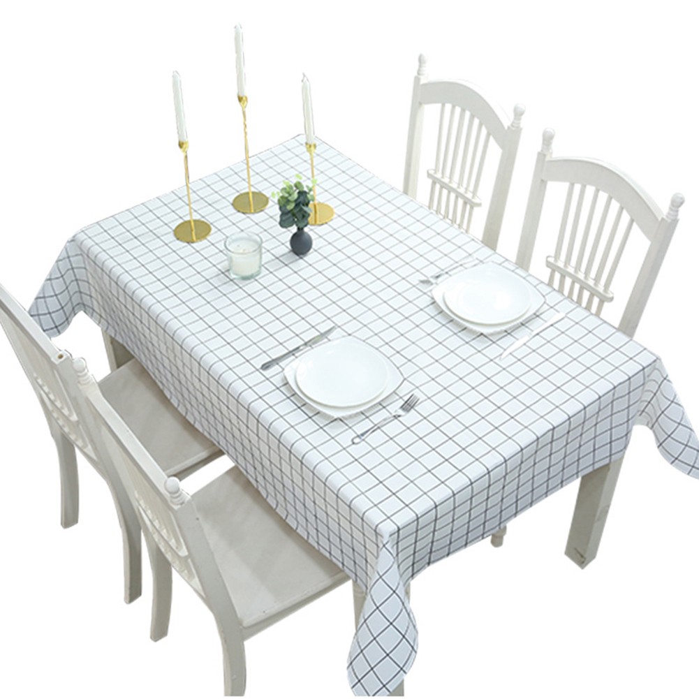 Black and White Checkered Tablecloth 3 Piece Set for Dining Tables Waterproof - Picture 13 of 15