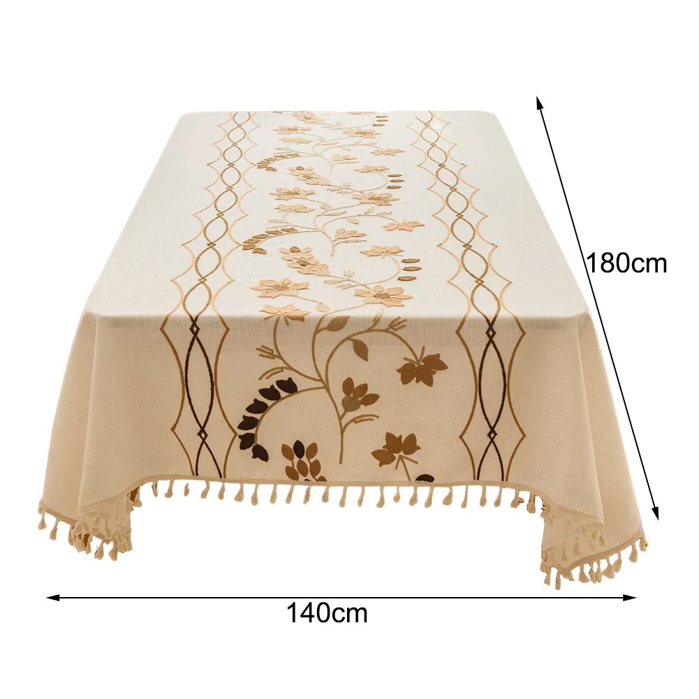 Dining Room Decor Embroidered Tablecloth Pastoral Decor Dining Tablecloth - Picture 14 of 15