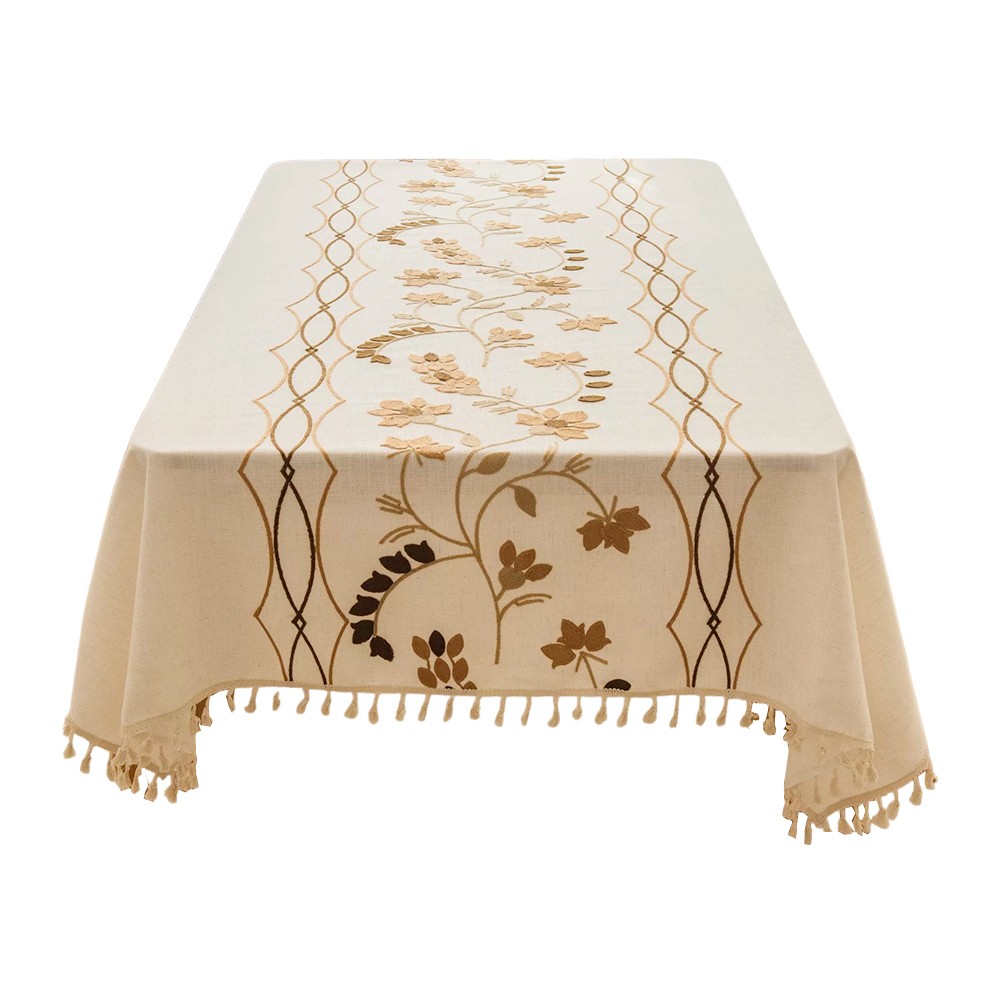 Dining Room Decor Embroidered Tablecloth Pastoral Decor Dining Tablecloth - Picture 13 of 15