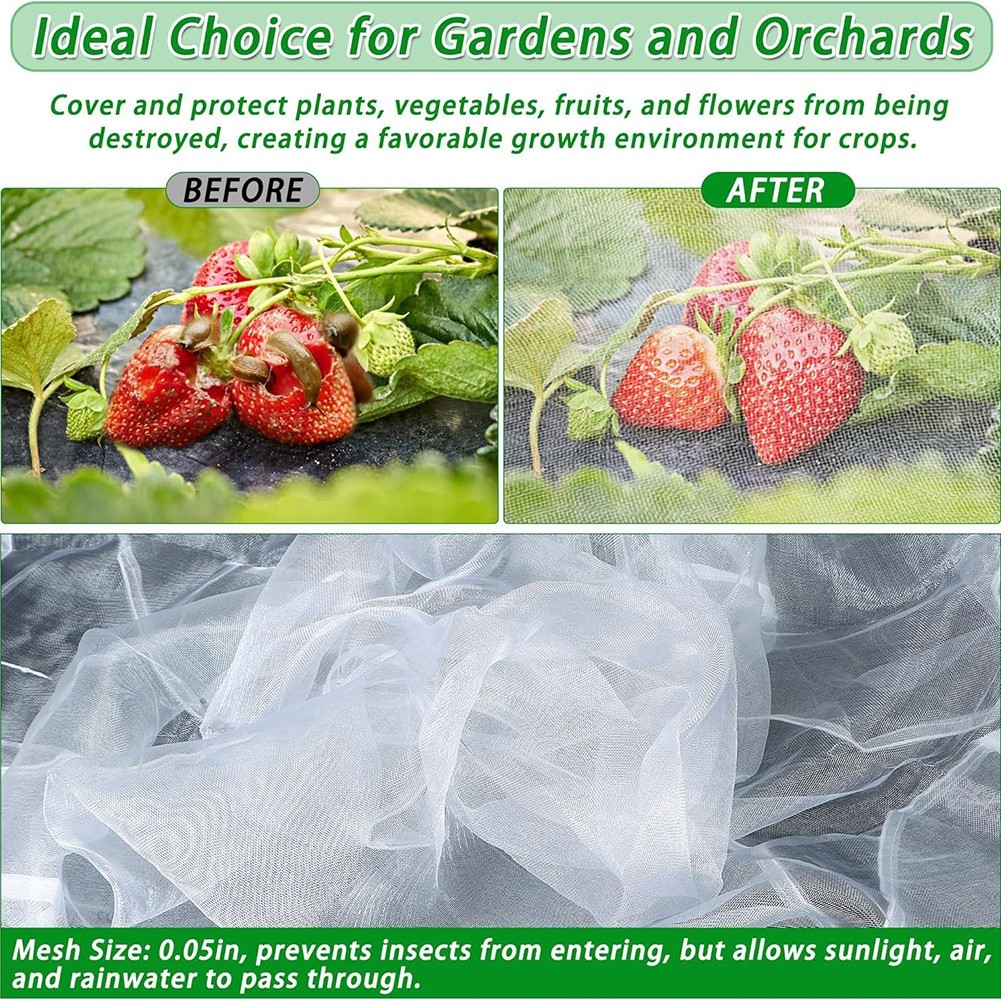 Adjustable Drawstrings Garden Mesh Covers Easy Installation Garden Covers