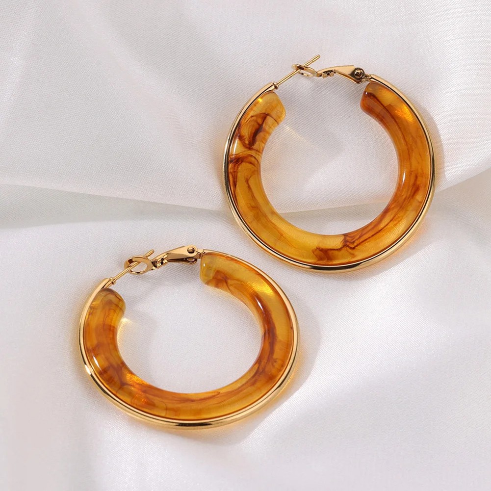Attractive Gradient Acrylic Earrings Lightweight Fashionable soldes Accessory
