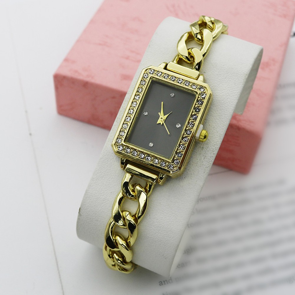 Modern Women's Watch with Gold Bracelet and Distinctive Diamond Design - Picture 6 of 12