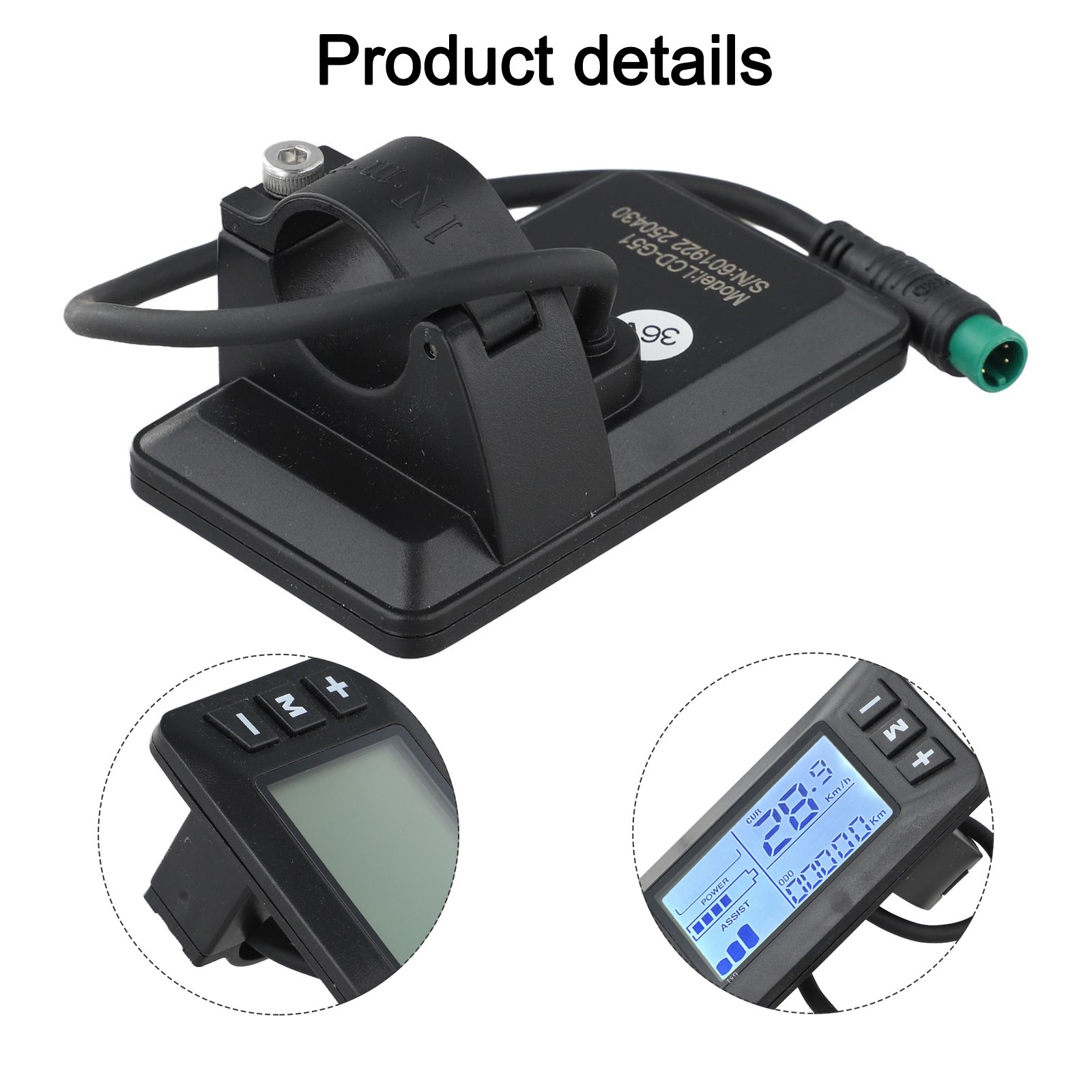Display LCD impermeabile E Bike 5 pin supporto controller 24V 36V 48V - Foto 26 di 33
