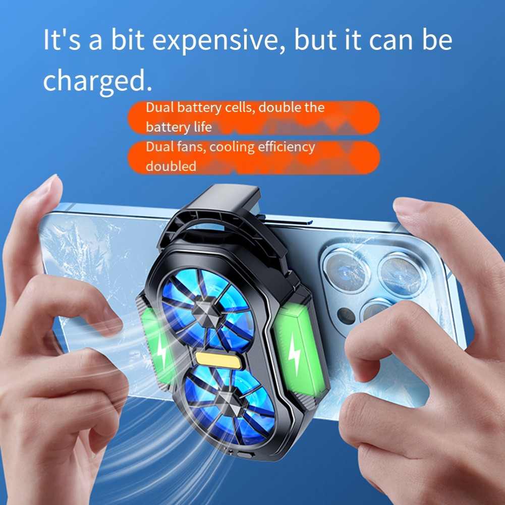 Handykühler für Handy für Gaming mit RGB-Beleuchtung und zwei Kühlfunktionen - Zdjęcie 3 z 14