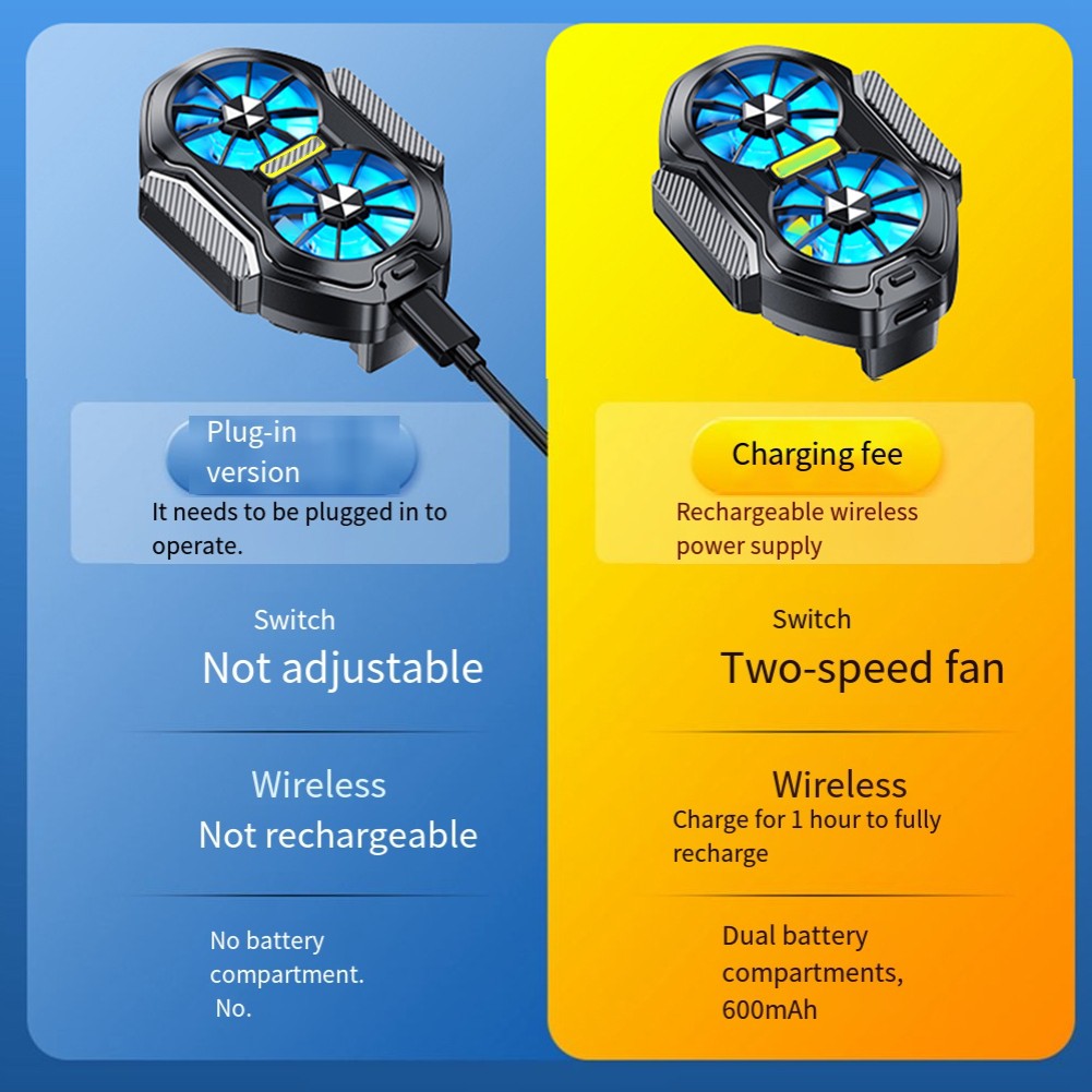 Handykühler für Handy für Gaming mit RGB-Beleuchtung und zwei Kühlfunktionen - Zdjęcie 4 z 14