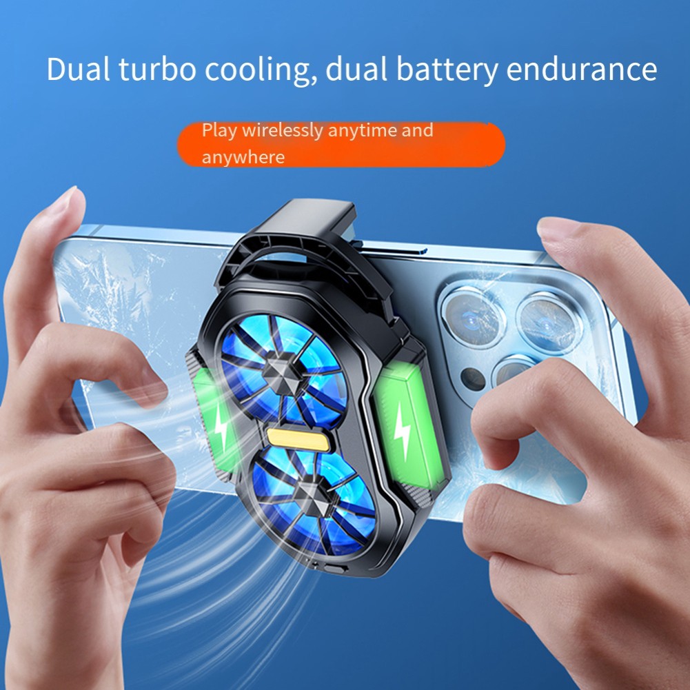 Handykühler für Handy für Gaming mit RGB-Beleuchtung und zwei Kühlfunktionen - Zdjęcie 2 z 14