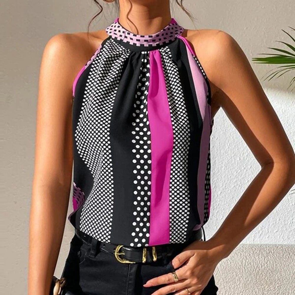 Women's Vest with Striped and Polka Dot Patterns for Casual Spring Fashion - Picture 82 of 84