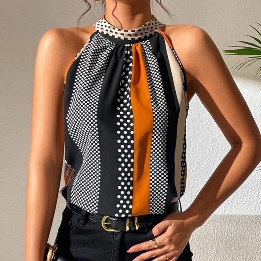 Women's Vest with Striped and Polka Dot Patterns for Casual Spring Fashion - Picture 29 of 84