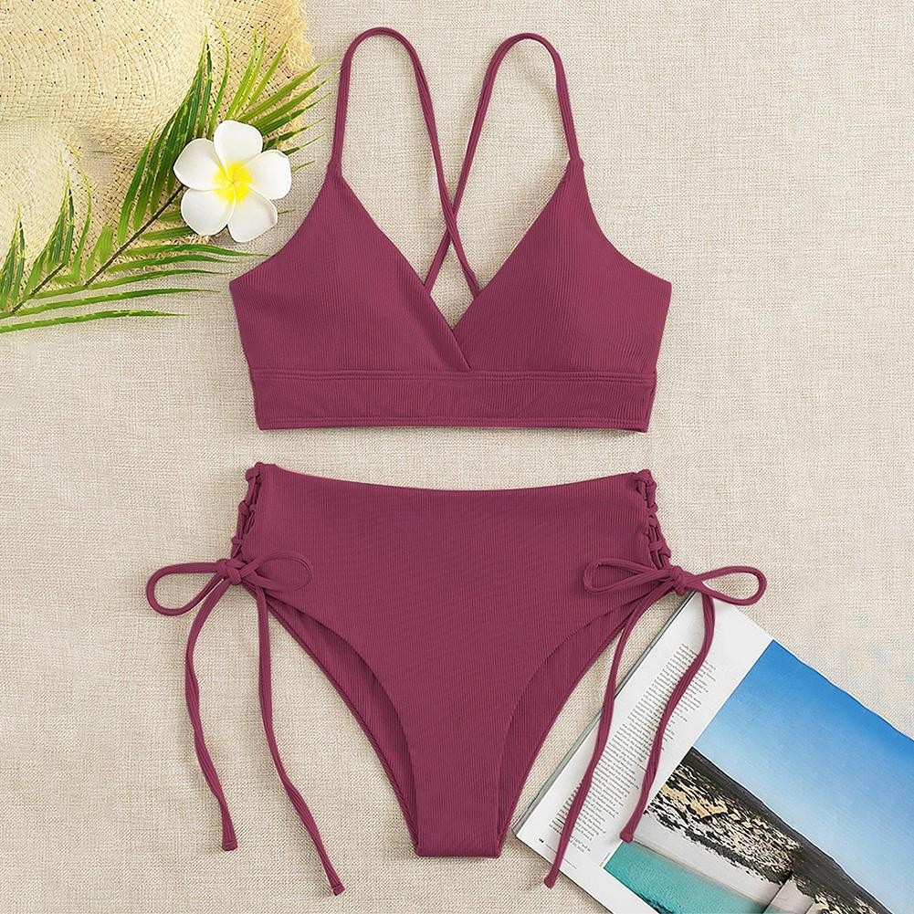 Women's High Waisted Bikini Swimsuit for Home Club and Holiday Activities - Picture 13 of 17