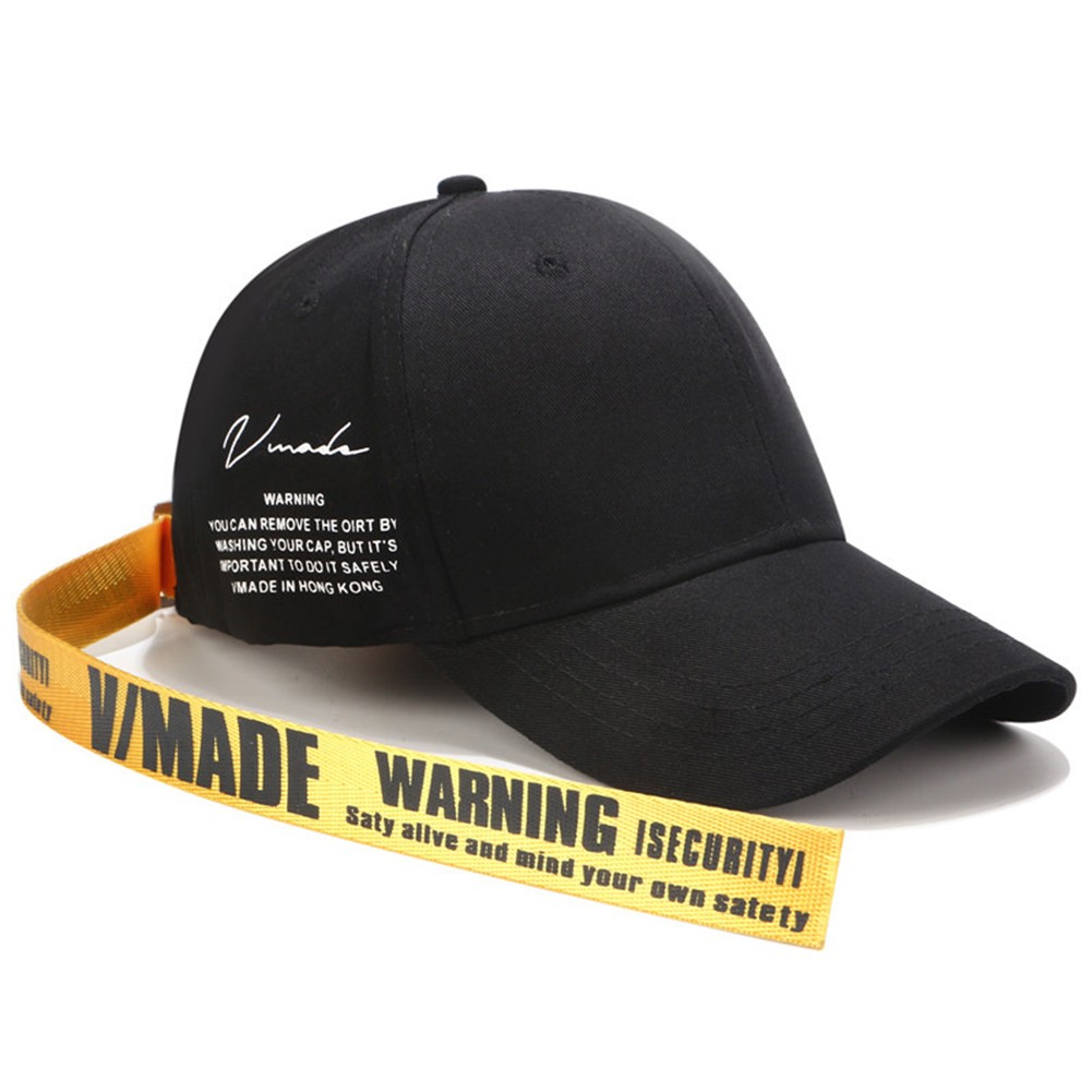 Stylish Cotton Baseball Cap with Long Strap Hip Hop Theme for Daily Wear