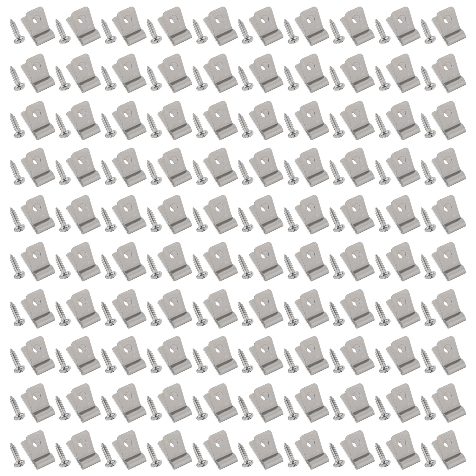 Wire Fence Clips 100 Pack with Stainless Steel Screws for Installation