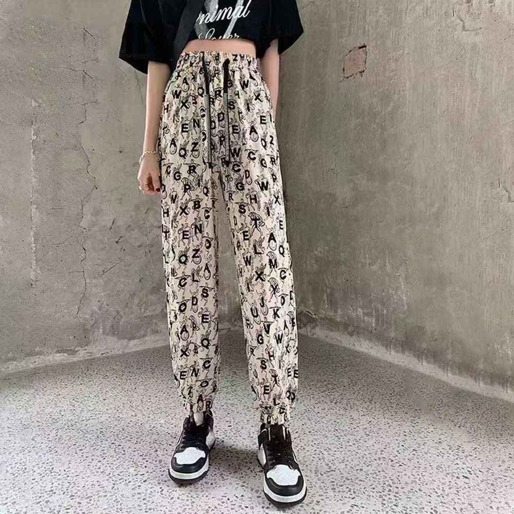 Women Vintage Tie Dye Baggy Trousers with Comfortable Elastic Waist Design - Picture 16 of 19