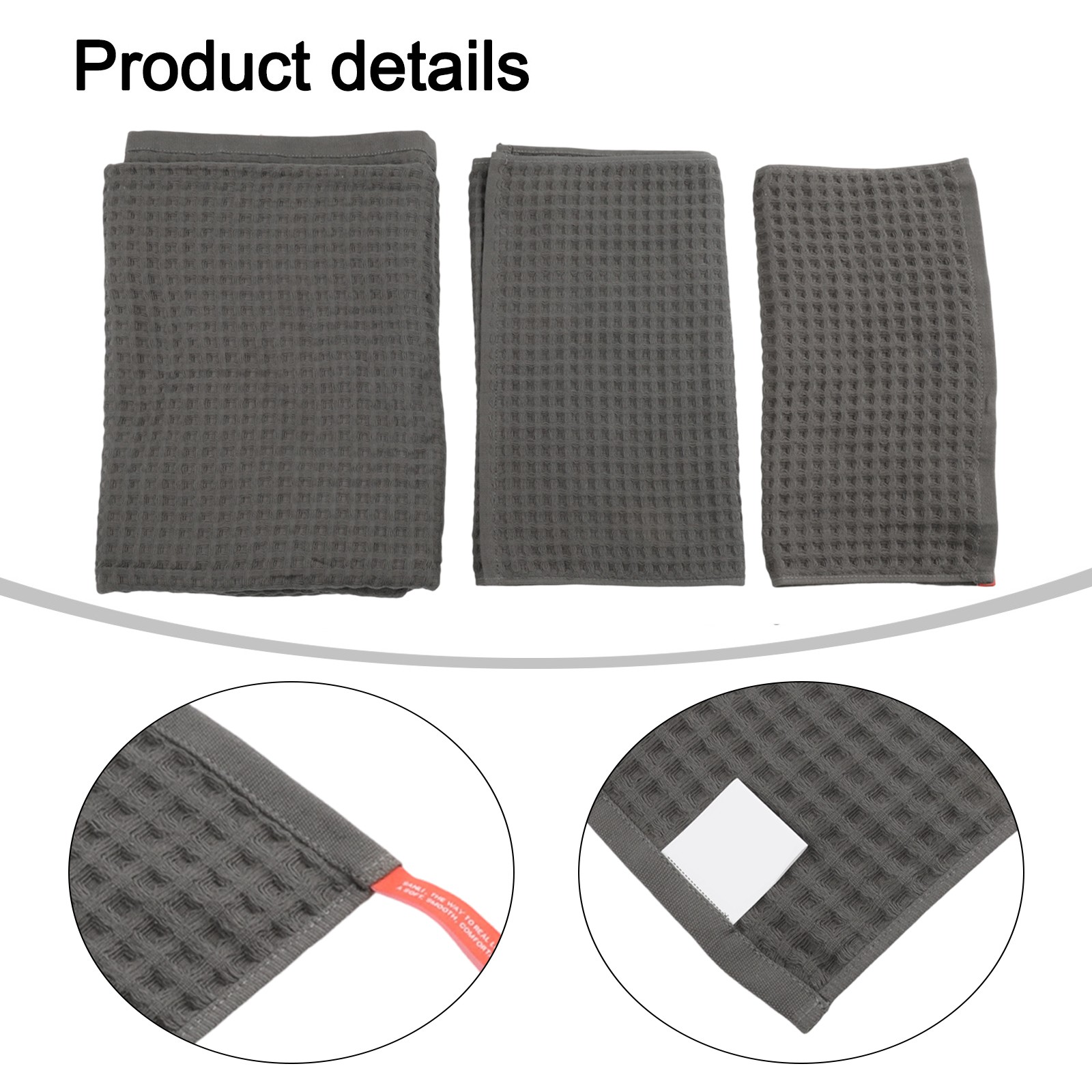 Soft Textured Bath Towels in a Convenient Three Piece Waffle Weave Set - Picture 28 of 38