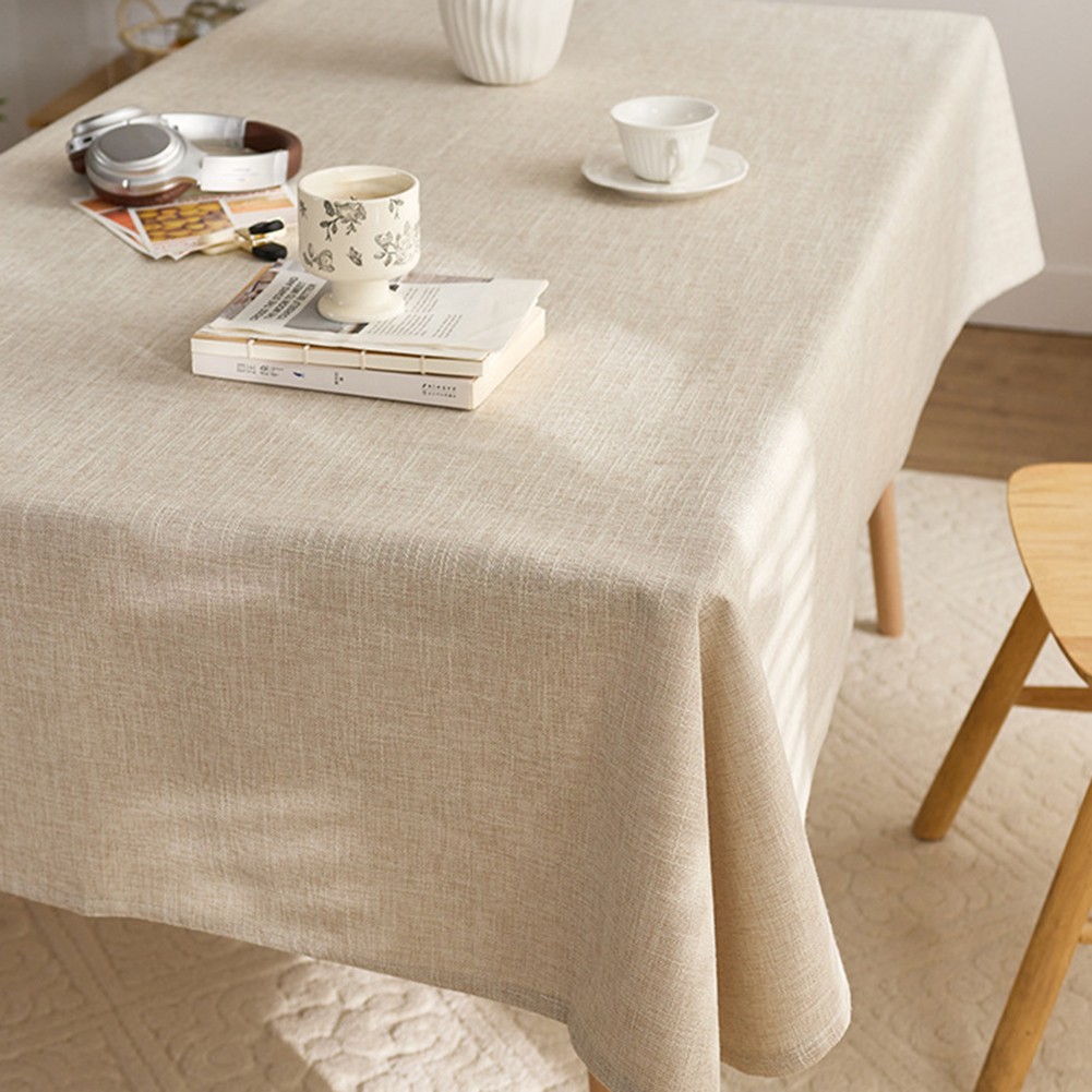 Easy Maintenance Linen Cotton Tablecloth Coffee Table Cloth Linen Cotton Blend - Picture 3 of 24