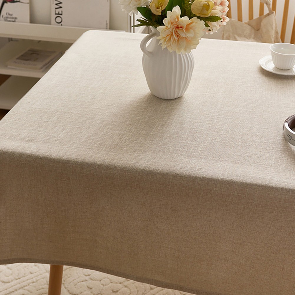 Easy Maintenance Linen Cotton Tablecloth Coffee Table Cloth Linen Cotton Blend - Picture 2 of 24