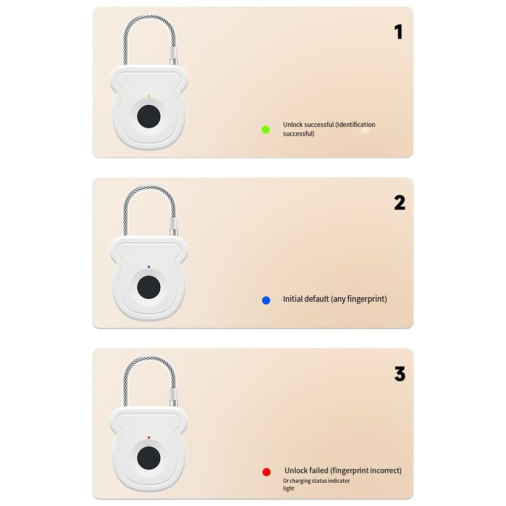 Keyless Fingerprint Padlock with Type C Charging for Efficient Security Access