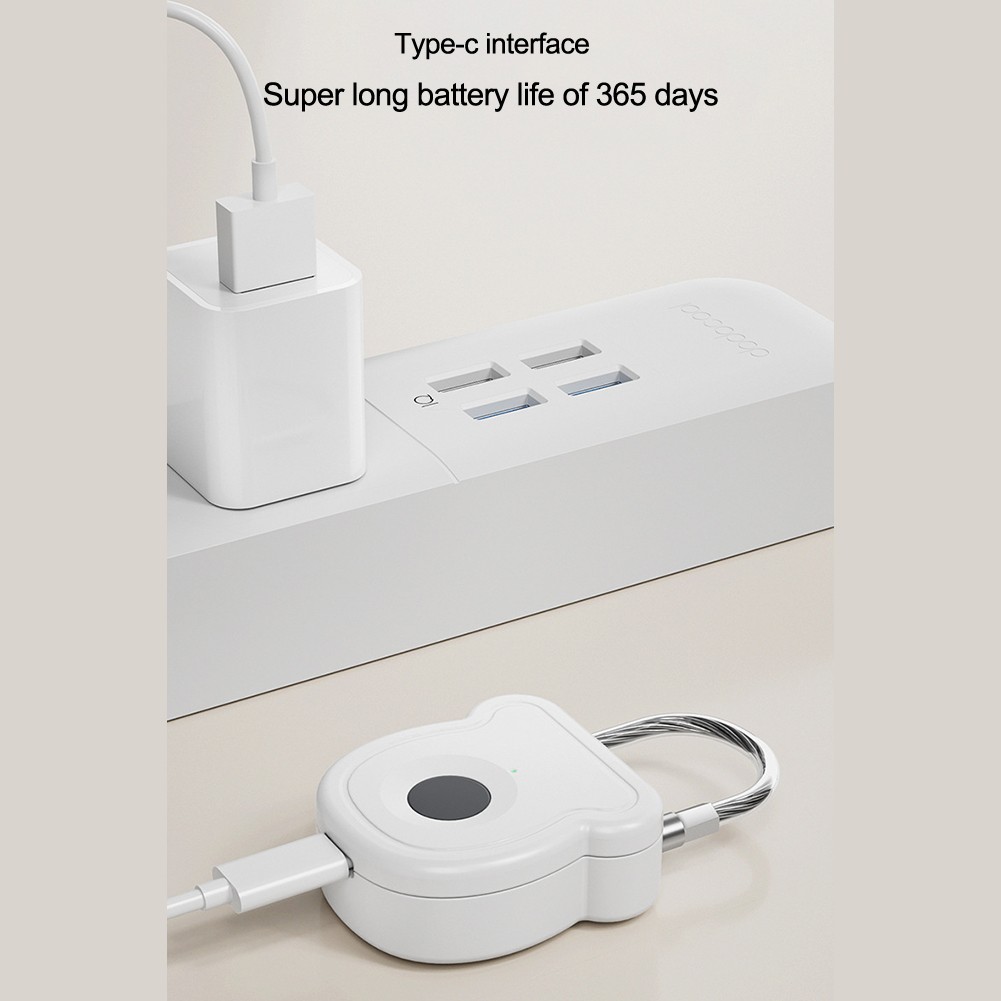 Keyless Fingerprint Padlock with Type C Charging for Efficient Security Access