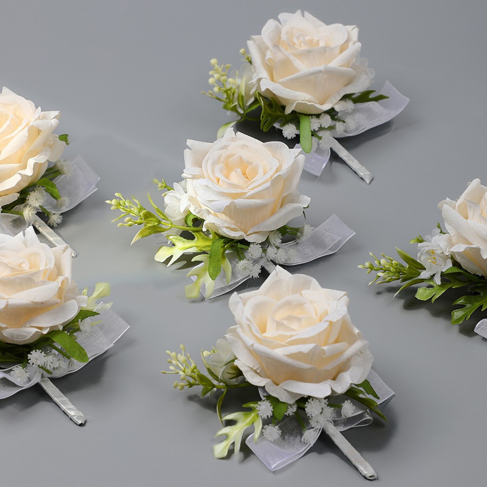 Pour Champagne Bouquet de Fleurs en Soie ventes exceptionnelles avec Corsage de Poignet pour Événements Spéciaux